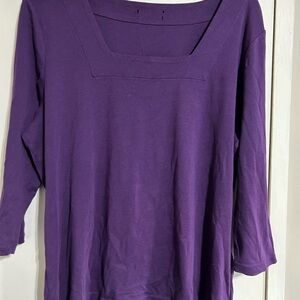 Women's Purple Square Neck Top